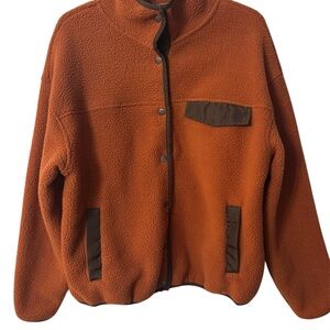 Stoic Orange and Brown Fleece Jacket